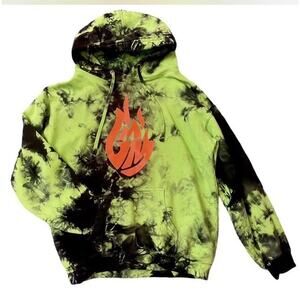 Good Mythical Morning Green Black Tie Dye Graphic Hoodie YouTube Rhett Link XS